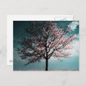 Cherry Blossom Tree Painting - Dusk Briefkaart (Voorkant / Achterkant)