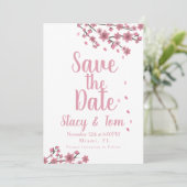 Cherry Blossom Tree Petals Save the Date Kaart (Staand voorkant)