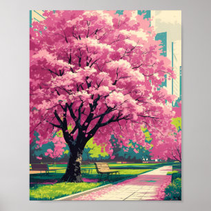 Cherry Blossom Tree Poster - Impressionistische le