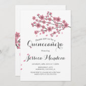 Cherry Blossom Tree Quinceañera Sweet 16 Kaart (Voorkant / Achterkant)