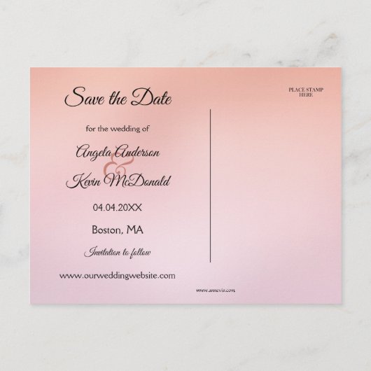 Cherry Blossom Tree Save the Date Briefkaart (Achterkant)