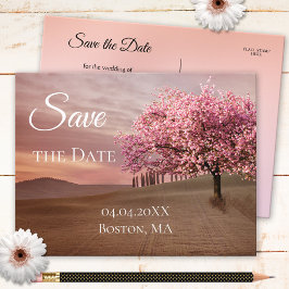 Cherry Blossom Tree Save the Date Briefkaart