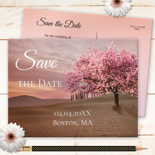 Cherry Blossom Tree Save the Date Briefkaart