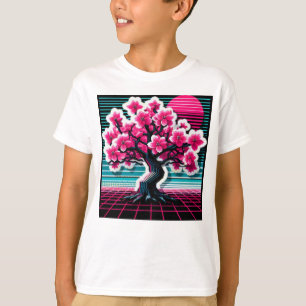 Cherry Blossom Tree Synthwave 803 T-shirt