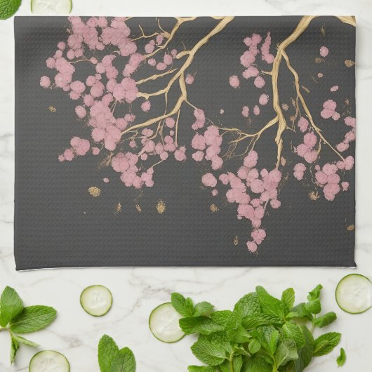 Cherry Blossom Tree Theedoek (Gevouwen)