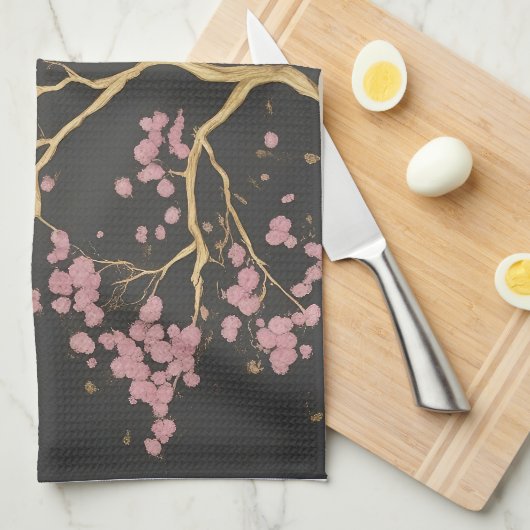 Cherry Blossom Tree Theedoek (Quarter Fold)