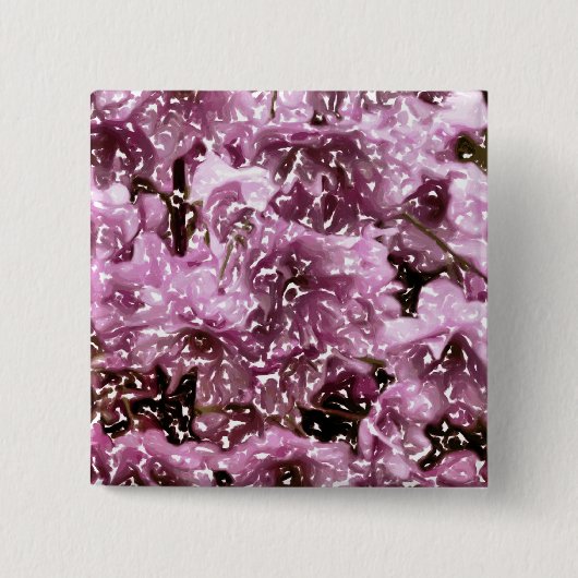 CHERRY BLOSSOM TREE VIERKANTE BUTTON 5,1 CM (Voorkant)