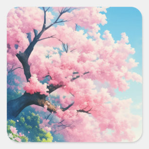 Cherry Blossom Tree Vierkante Sticker
