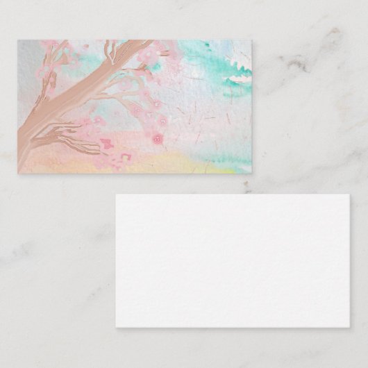 Cherry Blossom Tree Water Color Visitekaartjes (Voorkant / Achterkant)