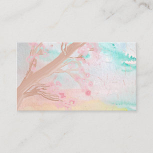 Cherry Blossom Tree Water Color Visitekaartjes