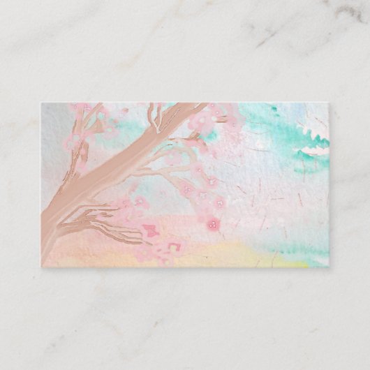 Cherry Blossom Tree Water Color Visitekaartjes (Voorkant)