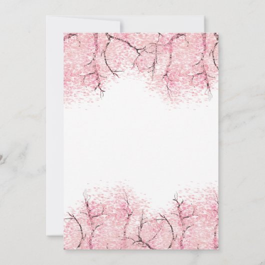 Cherry Blossom Tree Wedding Invitation Kaart (Achterkant)