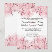 Cherry Blossom Tree Wedding Invitation Kaart (Voorkant / Achterkant)