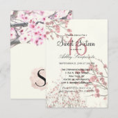 Cherry Blossom Trees op Elegant White Kaart (Voorkant / Achterkant)