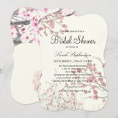 Cherry Blossom Trees op Elegant White Kaart (Voorkant / Achterkant)