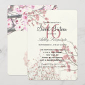 Cherry Blossom Trees op Elegant White Kaart (Voorkant / Achterkant)