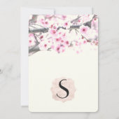 Cherry Blossom Trees op Elegant White Kaart (Achterkant)
