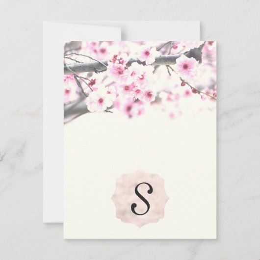 Cherry Blossom Trees op Elegant White Kaart (Achterkant)