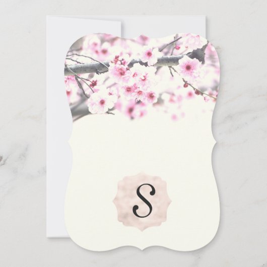 Cherry Blossom Trees op Elegant White Kaart (Achterkant)