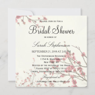  Cherry Blossom Trees op Elegant White Kaart