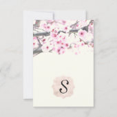 Cherry Blossom Trees op Elegant White Kaart (Achterkant)