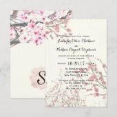 Cherry Blossom Trees op Elegant White Kaart (Voorkant / Achterkant)