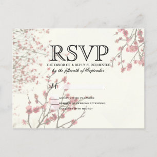  Cherry Blossom Trees op Elegant White Uitnodiging Briefkaart