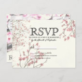  Cherry Blossom Trees op Elegant White Uitnodiging Briefkaart (Voorkant / Achterkant)