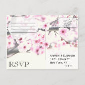  Cherry Blossom Trees op Elegant White Uitnodiging Briefkaart (Achterkant)