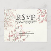 Cherry Blossom Trees op Elegant White Uitnodiging Briefkaart (Voorkant)