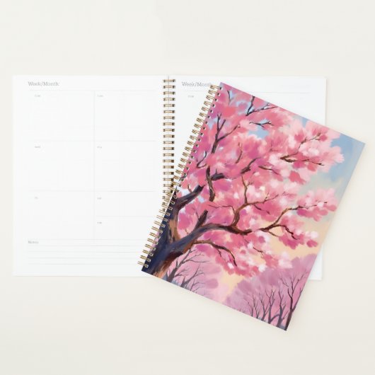 Cherry Blossom Trees Pink Floral Painting Planner (Display)