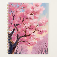 Cherry Blossom Trees Pink Floral Painting