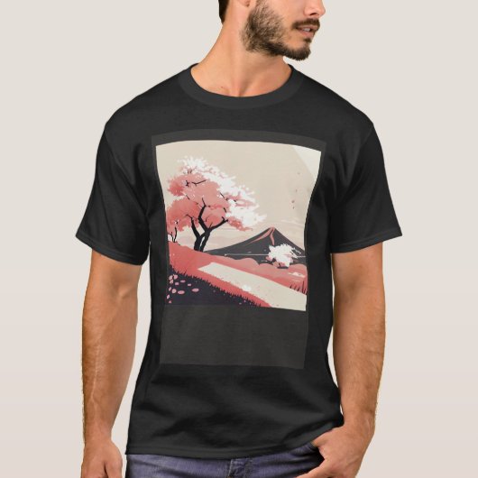 Cherry Blossom trees pink shades of countryside hi T-shirt (Voorkant)