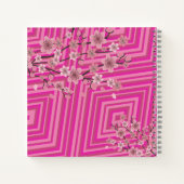 Cherry Blossom Trippy Gradient Ombre Striped Roze Notitieboek (Achterkant)