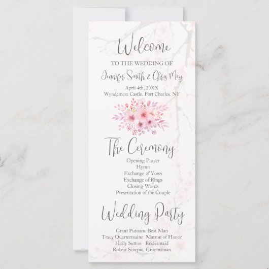 Cherry Blossom Trouwprogramma (Voorkant)