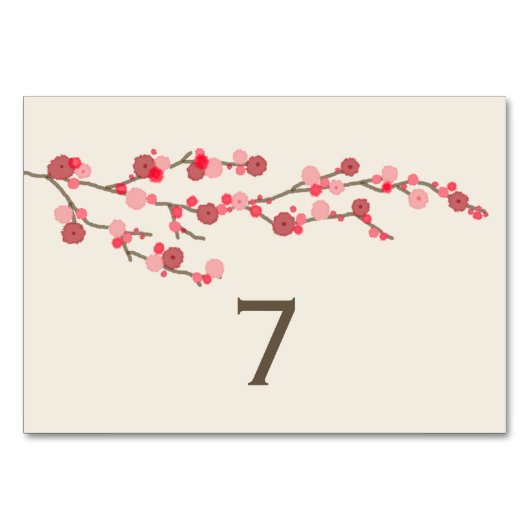 Cherry Blossom Trouwtafel Nummer Kaart (Achterkant)
