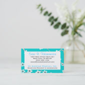 Cherry Blossom - Turquoise Blue Visitekaartje (Staand voorkant)