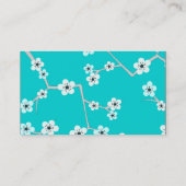 Cherry Blossom - Turquoise Blue Visitekaartje (Achterkant)
