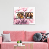 Cherry Blossom Twee Foto Uitgerekt Canvas Print (Insitu (Woonkamer))