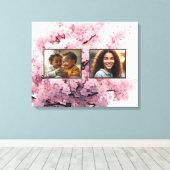 Cherry Blossom Twee Foto Uitgerekt Canvas Print (Insitu (Houten vloer))