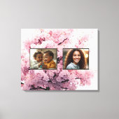 Cherry Blossom Twee Foto Uitgerekt Canvas Print (Voorkant)