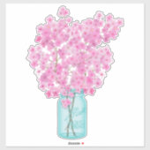 Cherry Blossom Twigs in Canning Jar Sticker (Vel)