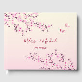 Cherry Blossom Two Butterflies | Roze Gastenboek (Voorkant)