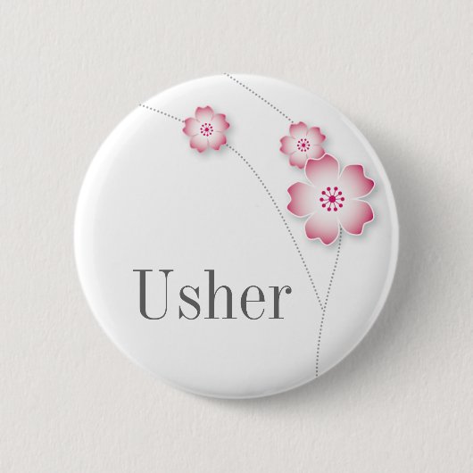 Cherry Blossom Usher Button (Voorkant)