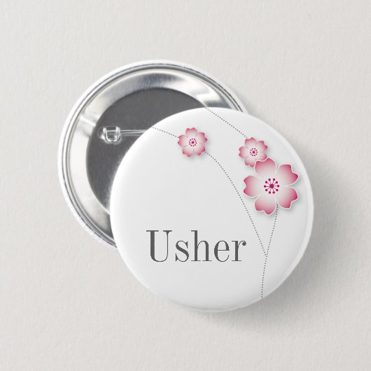 Cherry Blossom Usher Button (Voorkant /achterkant)