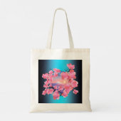 Cherry Blossom van de berg Fuji blauw Tote Bag (Achterkant)