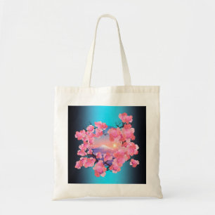 Cherry Blossom van de berg Fuji blauw Tote Bag