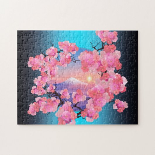 Cherry Blossom van de berg Fuji Legpuzzel (Horizontaal)