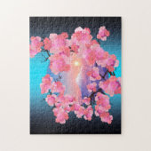 Cherry Blossom van de berg Fuji Legpuzzel (Verticaal)