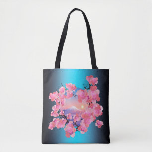 Cherry Blossom van de berg Fuji Tote Bag